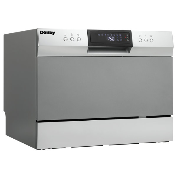 Danby Apartment Size 24" 54 Decibel dBA Gray Countertop Dishwasher with